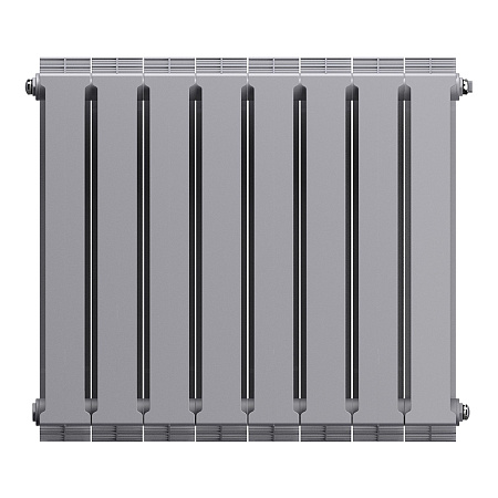 Радиатор биметаллический ROYAL THERMO PIANOFORTE SILVER SATIN NEW 500x8 секций, серый (НС-1176341)