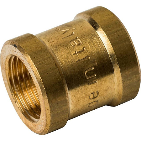 Муфта резьбовая латунная STOUT без покрытия 3/8"