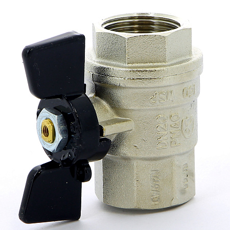 Кран шаровой BUGATTI OREGON 302 бабочка 3/4" ВВ, полнопроходной