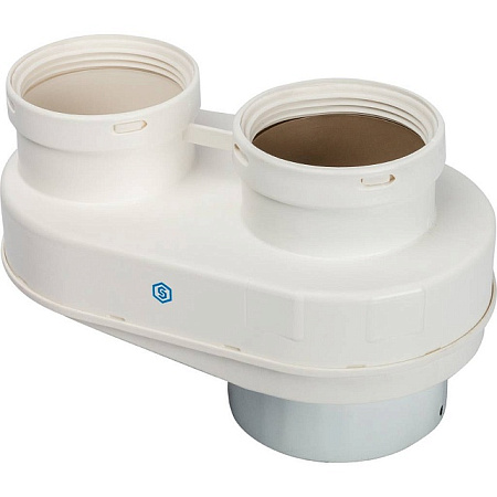 Элемент дымохода STOUT Ø80/80 адаптер для подкл. разд. труб (совместимый  VAILLANT, PROTHERM NEW) PP