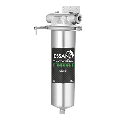 Корпус-колба фильтра из нержавейки ESSAN CONFIDENT горячая и холодная вода 10SL, 1" В (8)