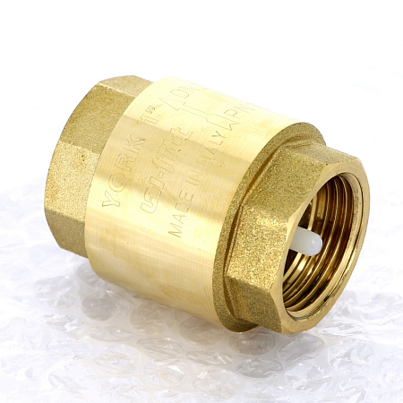 Обратный клапан пружинный, латунный UNI-FITT YORK (с пластиковым седлом) 1" ВВ