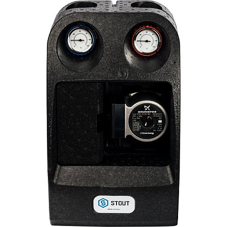 ГБМ Насосная группа STOUT для твердотопливных котлов, с насосом GRUNDFOS UPSO25-65 DN25 (1")