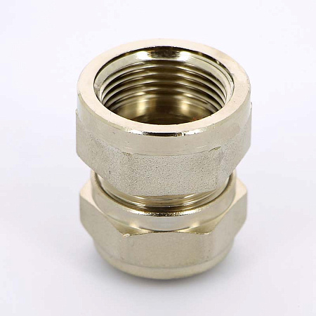 Муфта обжимная латунная UNI-FITT никель Ø20х3/4" В