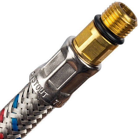 Гибкая подводка для смесителей STOUT нерж.сталь М10*18-1/2"-40 см, пара