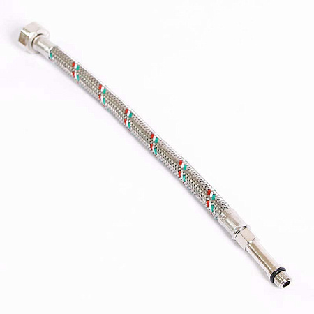 Гибкая подводка для смесителя UNI-FITT МL10х1 - 1/2", 30 см, удл. штуцер, DN 8, оплётка из нерж. ста