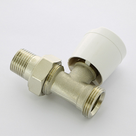 Вентиль ручной UNI-FITT 1/2" х 3/4" НН ЕК с разъёмным соединением, никелированный
