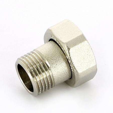 Соединение с накидной гайкой UNI-FITT ВН 1/2"x3/4" с плоской прокладкой никелированное