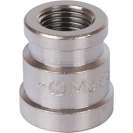 Муфта переходная резьбовая латунная STOUT никель 3/8"X1/4" В