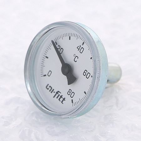 Термометр биметаллический погружной UNI-FITT Ø40-1/2", +80°C
