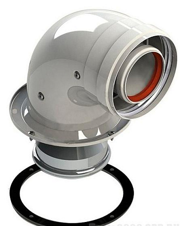 Колено PROTHERM 90° для газоотвода Ø60/100, Al, с рев.отверстием. Для котлов Рысь, Ягуар.