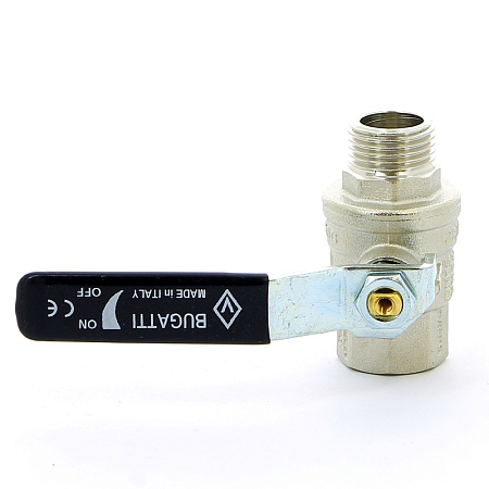 Кран шаровой BUGATTI OREGON 306 рукоятка стальная 1/2" ВН, полнопроходной
