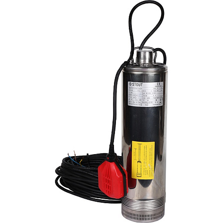 Насос колодезный STOUT SPW 750 с поплавком (кабель 20 м, 230V, Q=90 л/мин, H=45 м)