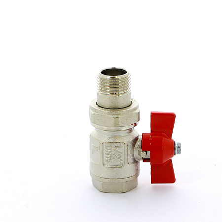 Кран шаровой с американкой ITAP IDEAL ART 098 бабочка 1/2" никель, полнопроходной (26096)