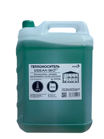 Теплоноситель для отопления ESSAN BIO (зеленый) глицерин -30°C 10 кг