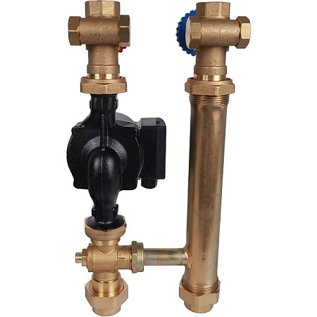 ГБМ Насосная группа STOUT для твердотопливных котлов, с насосом GRUNDFOS UPSO25-65 DN25 (1")