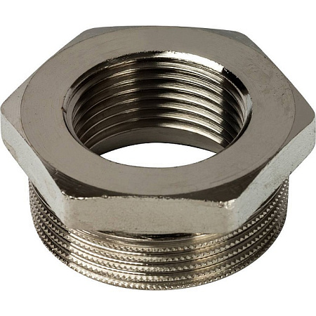 Футорка резьбовая латунная STOUT никель 11/2"x1" ВН