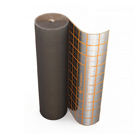 Рулонная изоляция с алюминиевой фольгой ENERGOFLEX ENERGOFLOOR COMPACT (30 м²) серый-3 мм