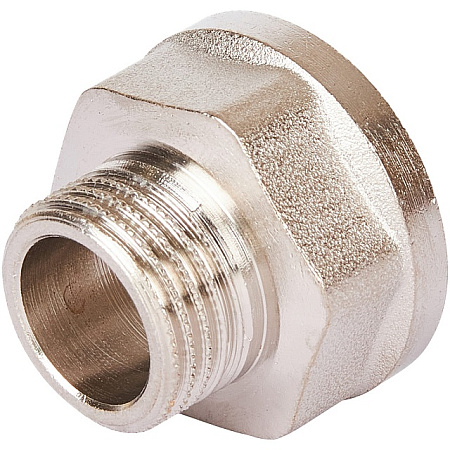 Переход под ключ резьбовой латунный STOUT никель 3/4"х1/2" ВН