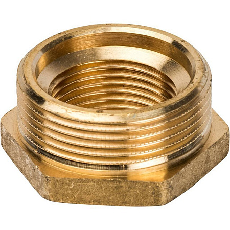 Футорка резьбовая латунная STOUT без покрытия 11/2"x1" ВН