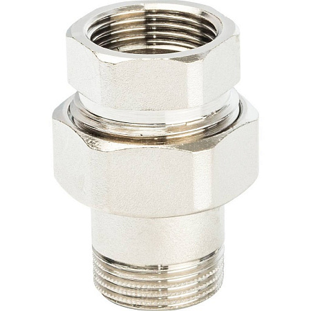 Американка ПРЯМАЯ резьбовая латунная (с прокладкой o-ring) STOUT никель 3/4" ВН