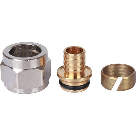 EK Фитинг-евроконус обжимной для полиэтилена STOUT PE-X Ø16х2.2-1/2", посадка Ø16.1 (10/150)