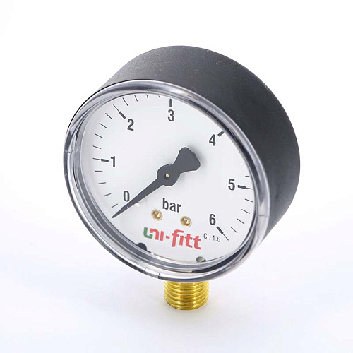 Манометр радиальный UNI-FITT Ø63-1/4&amp;quot;, 6 бар, вертикальное подключение