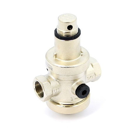 Редуктор давления UNI-FITT 1/2" В 0,5-6 бар PN25 с отверстием под аксиальный манометр 1/4" никел.