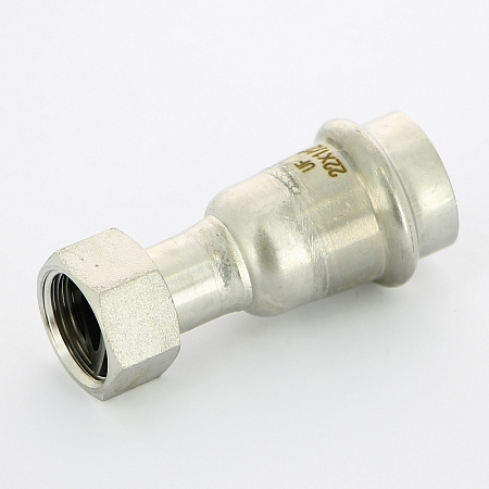 НП Муфта с накидной гайкой пресс из нержавейки UNI-FITT фитинг Ø22x1/2" НГ