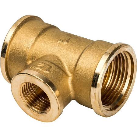 Тройник переходной латунный STOUT без покрытия 1"x1/2"x1" В