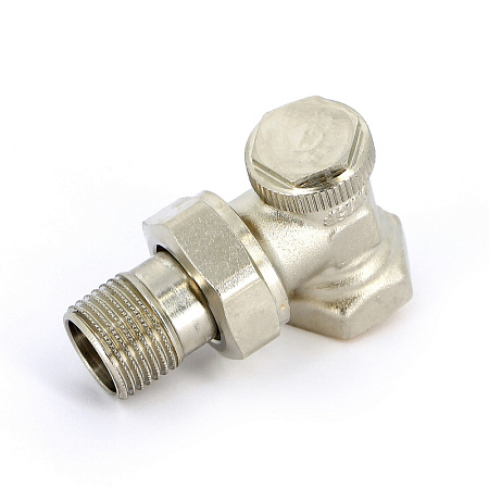 Вентиль обратный угловой UNI-FITT THERMO ВН 1/2" с разъемным соединением, никелир.