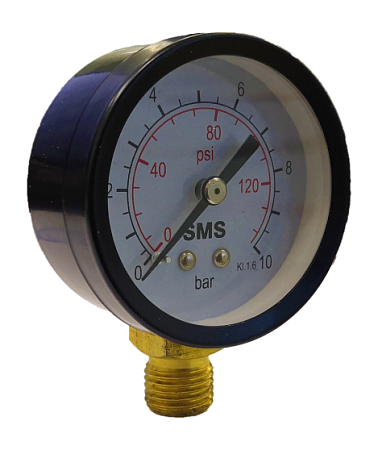 Манометр радиальный SMS-335V-10 Ø50-1/4", 10 бар, вертикальное подключение (05256)