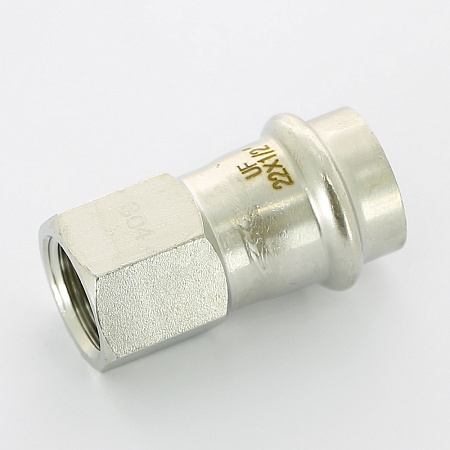 НП Муфта резьбовая пресс из нержавейки UNI-FITT фитинг Ø22x1/2" В