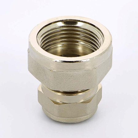 Муфта обжимная латунная UNI-FITT никель Ø16х3/4" В