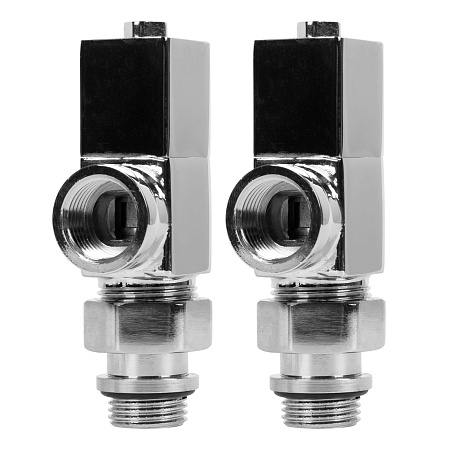 Набор дизайн-вентилей ROYAL THERMO CUBE 1/2" осевой, хром (НС-1193193)