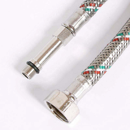 Гибкая подводка для смесителя UNI-FITT МL10х1 - 1/2", 100 см, удл. штуцер, DN 8, оплётка из нерж. ст