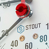 Термоманометр аксиальный STOUT Ø80-1/2&amp;quot;, 4 бар, горизонтальное подключение, +120°C