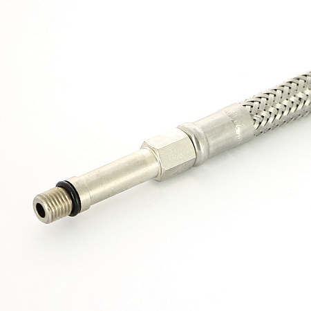 Гибкая подводка для смесителя UNI-FITT МL8х1 - 1/2", 100 см, удлиненный штуцер, DN 6, оплётка из нер
