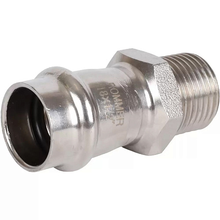 Переходник ВПр-НР, 18х1/2, из нержавеющей стали прессовой ROMMER
