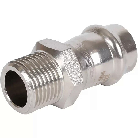 Переходник ВПр-НР, 18х1/2, из нержавеющей стали прессовой ROMMER