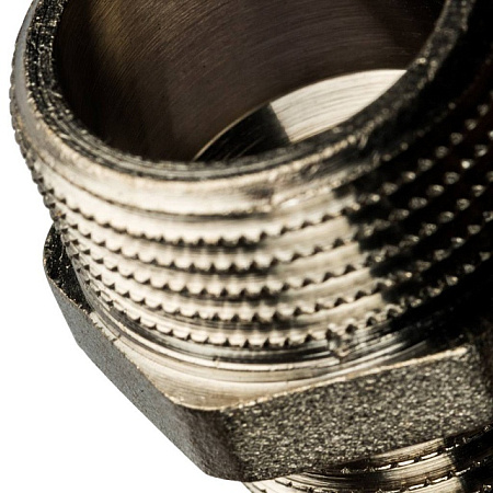 Ниппель переходной резьбовой латунный STOUT никель 3/4"x1/2" Н