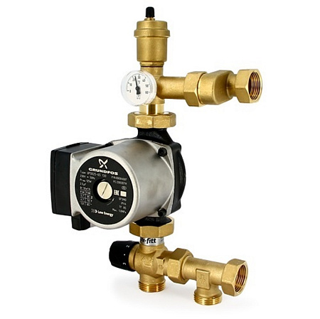 ГБМ Насосная группа UNI-FITT с насосом GRUNDFOS UPSO 25-65 DN25 (1"), прямым контуром