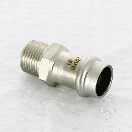 НП Муфта резьбовая пресс из нержавейки UNI-FITT фитинг Ø18x1/2" Н