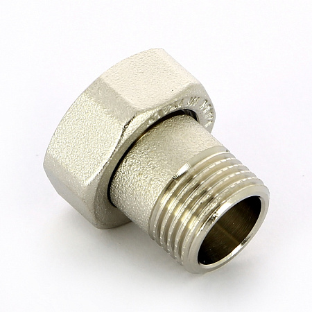 Соединение с накидной гайкой UNI-FITT ВН 1/2"x3/4" с плоской прокладкой никелированное