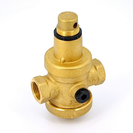 Редуктор давления UNI-FITT 1/2" В 0,5-6 бар PN25 с отверстием под аксиальный манометр 1/4"