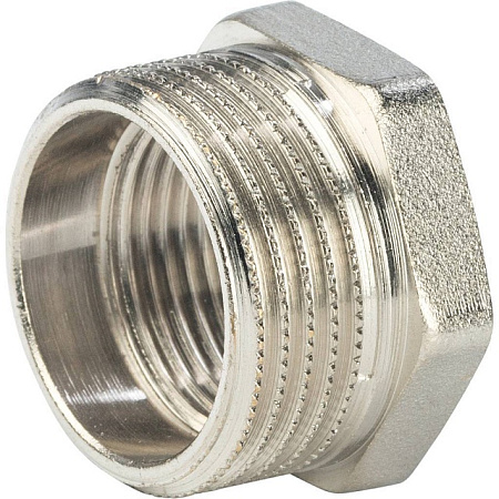 Футорка резьбовая латунная STOUT никель 1"x3/4" ВН