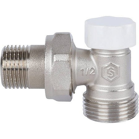 Клапан запорно-балансировочный угловой STOUT 1/2"х3/4"ЕК
