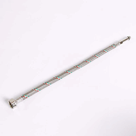 Гибкая подводка для смесителя UNI-FITT МL10х1 - 1/2", 40 см, удл. штуцер, DN 8, оплётка из нерж. ста