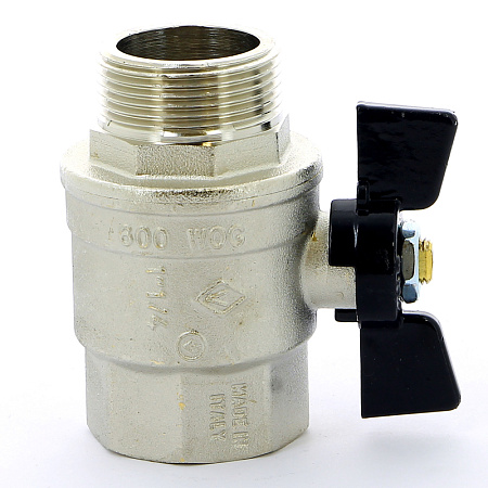 Кран шаровой BUGATTI OREGON 307 бабочка 11/4" ВН, полнопроходной