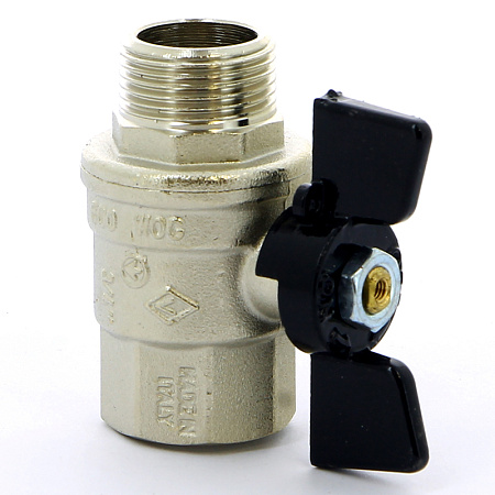 Кран шаровой BUGATTI OREGON 307 бабочка 3/4" ВН, полнопроходной
